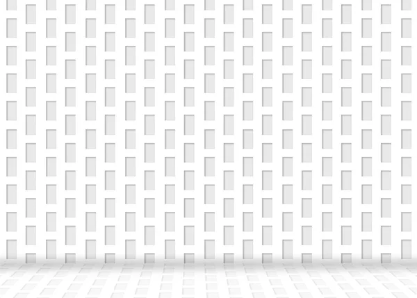 豪華な白い四角形図形パターンの壁床に反射すると背景のイラスト — ストック写真
