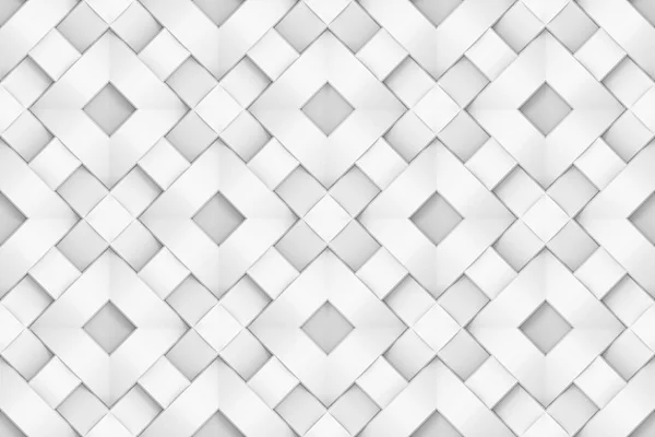 レンダリング 紙のアートワーク スタイルのシームレスな抽象モダンな白い正方形の壁の背景 — ストック写真