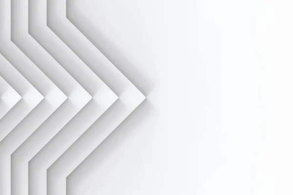 3D render. Modern üçgen Masası plakaları arka plan duvar.