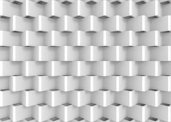Render Soyut Beyaz Zigzag Panelleri Duvar Arka Plan Üstten Görünüm — Stok fotoğraf