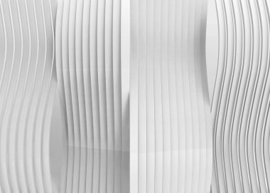3D render. modern beyaz eğrisi panelleri arka plan duvar.