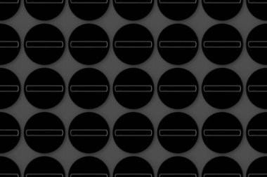 3D render. Soyut siyah dairesel nesneleri desen gri arka plan üzerinde.