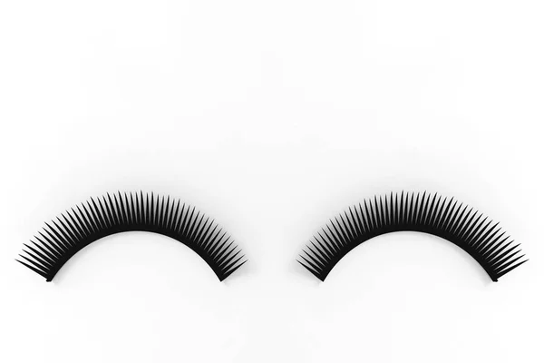 Rendering Black Eyelashes Beauty Women Copy Space White Background — Stock Photo, Image