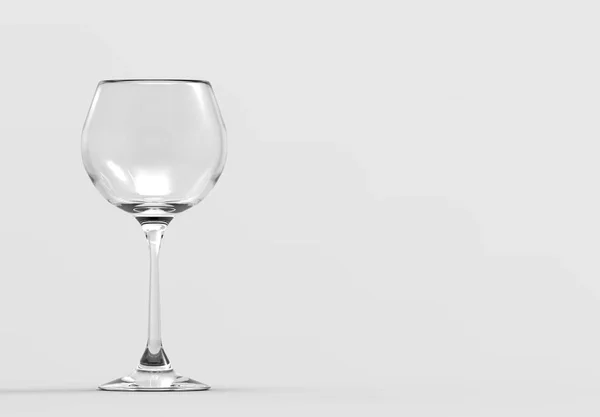 Renderizado Vaso Vino Vacío Sobre Fondo Gris Con Espacio Copia —  Fotos de Stock