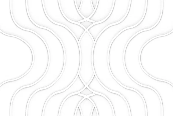 Рендеринг Современный Мягкий Белый Тон Кривой Волновой Узор Фон — стоковое фото