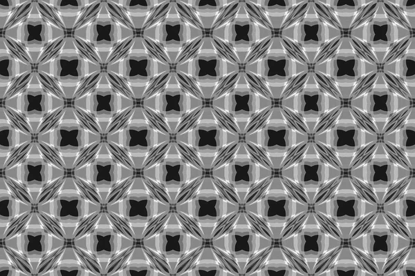 Рендеринг Современный Черный Бесшовный Геометрический Рисунок Фона Ткани Текстуры — стоковое фото