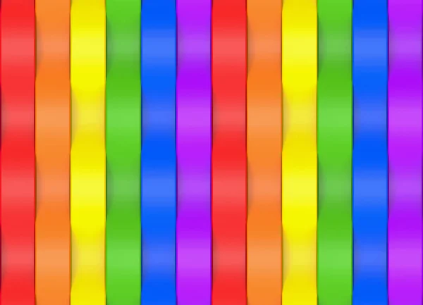 3D render. Gökkuşağı ya da Lgbt renkli dikey şeritler eğrisi duvar arka plan Üstten Görünüm.