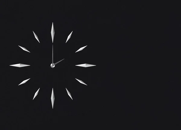 レンダリング モダンな白い金属グリッド デザイン時計黒セメントの背景に — ストック写真
