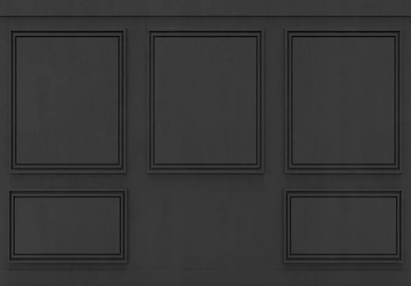 Візуалізація Розкішний Класичний Чорний Дерев Яний Квадратний Фон Стіни — стокове фото