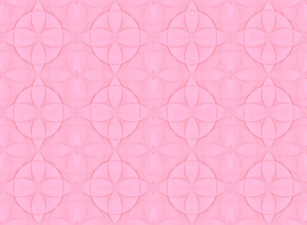 Rendering Seamless Abstract Sweet Pink Overlay Circle Flower Shape Pattern — Stock Photo, Image