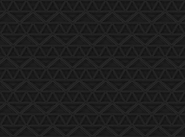 3d rendering. seamless Black color tone triangle polygonal pattern wall background.