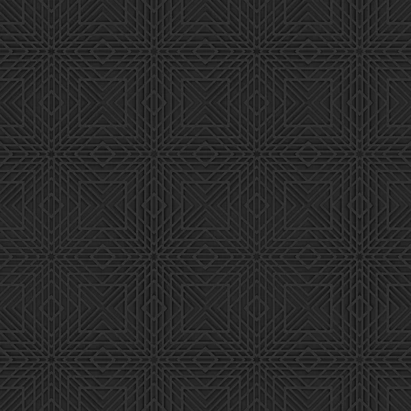 Darstellung Nahtlose Dunkle Quadratische Form Linie Muster Wand Hintergrund — Stockfoto