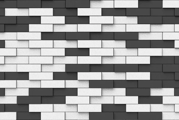 Leképezést Modern Véletlenszerű Fekete Fehér Tégla Fal Textúra Háttér — Stock Fotó