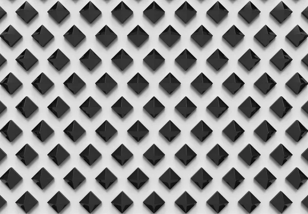 Rendering Luchtfoto Van Zwarte Piramide Vormknoppen Witte Achtergrond — Stockfoto