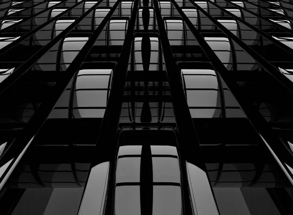 Rendering Προοπτική Απεικόνιση Σύγχρονη Αφηρημένη Μαύρο Μοτίβο Πάτωμα Αντανάκλαση Από — Φωτογραφία Αρχείου
