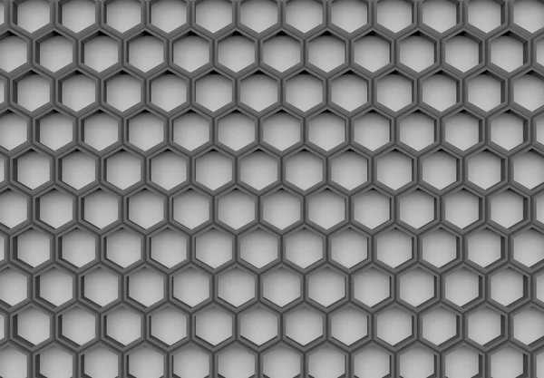 Rendering Dark Honeycomb Gray Background — Stock Photo, Image