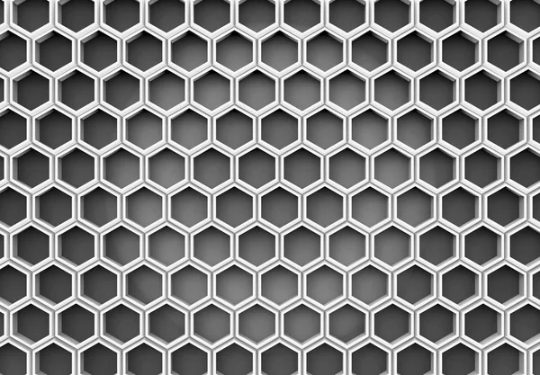 Rendering White Honeycomb Bee Nest Gradient Dark Tone Color Wall — Stock Photo, Image