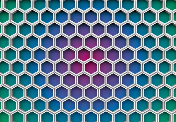 Rendering Vita Honeycomb Bee Boet Gradient Färg Vägg Som Bakgrund — Stockfoto