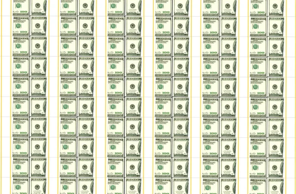 Rendering Μας Εκατό Δολάριο Τραπεζογραμμάτιο Στοίβα Τοίχος Φόντο — Φωτογραφία Αρχείου