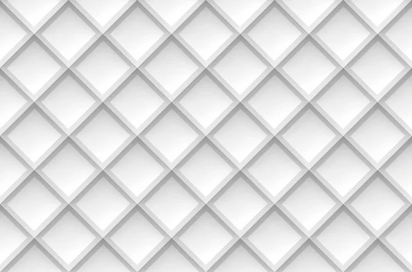 Renderização Sem Costura Branco Quadrado Grade Padrão Parede Fundo — Fotografia de Stock