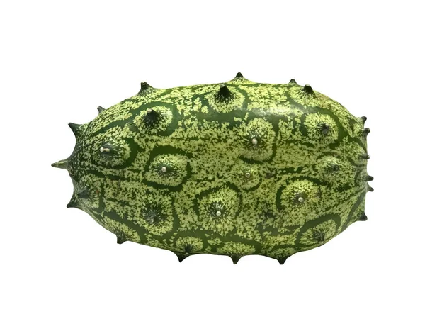 African Horned Melon Japanese Kiwano Isolated White Background Clipping Path — Stock Photo, Image