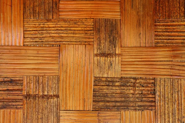 Crafting Droog Bruin Bamboe Patroon Muur Achtergrond — Stockfoto
