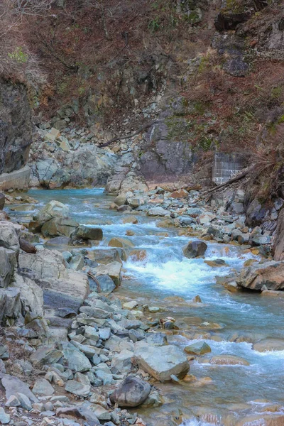 Rio Azul Fresco Natural Fonte Termal Sen Yudanaka Nagano Japão — Fotografia de Stock