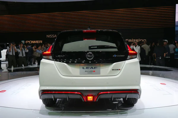 2017 Kasım 03. Tokyo Japonya. arka yeni Nissan Yaprak nısmo konsept otomobil Tokyo Otomobil Fuarı'nda.