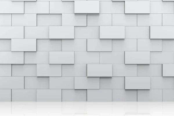 Renderizado Moderno Horizontal Forma Rectangular Bloque Pila Pared Fondo — Foto de Stock