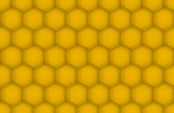 Rendering Sömlös Gula Biet Bikupa Eller Honeycomb Vägg Textur Bakgrund — Stockfoto