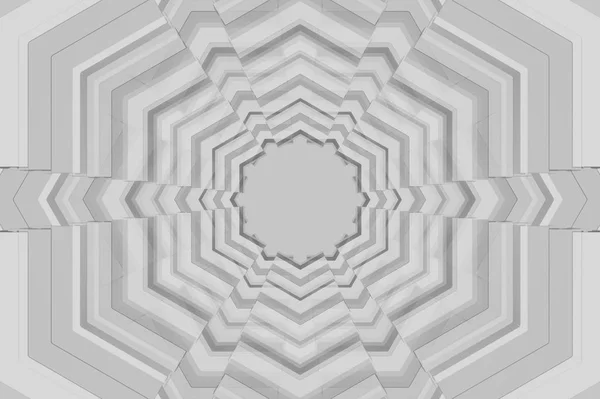 Rendering Futuristic Gray Hexagonal Tunnel Way Background — Stock Photo, Image