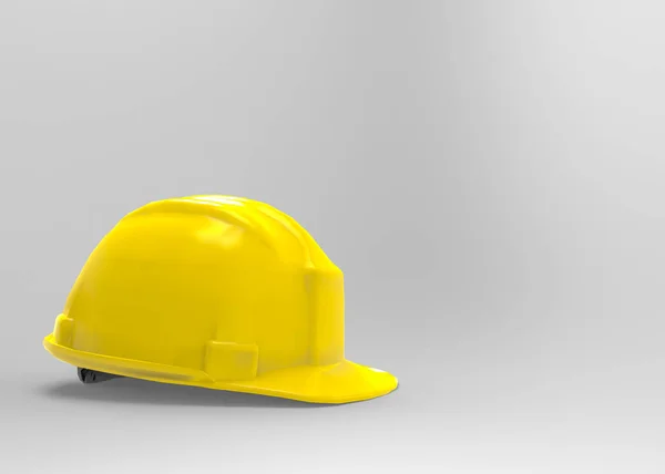 Rendering Yellow Safty Helmet Cap Gray Background Clipping Path — Stock Photo, Image