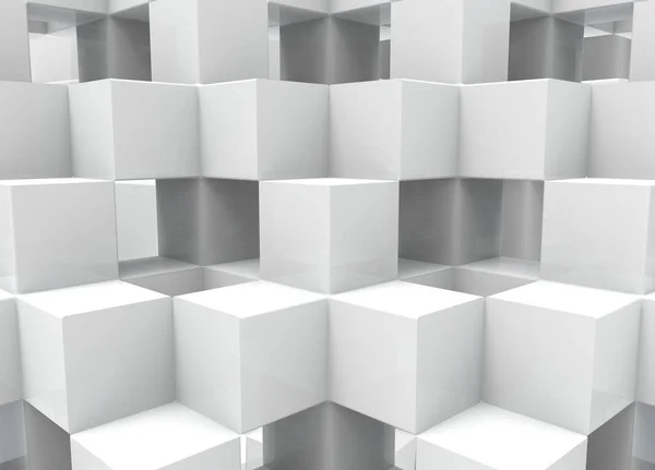 Rendering Moderno Quadrato Cubo Casella Stack Parete Sfondo — Foto Stock