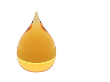 3d render. bal, zeytin veya beyaz arka plan üzerinde izole yolu ile benzin yağı olarak altın portakal sıvı damla.