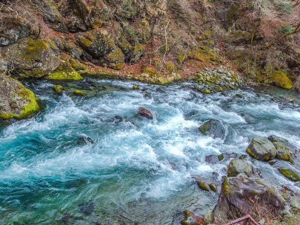 Natürlich Frisch Fließender Blauer Fluss Bei Nikko Japan — Stockfoto