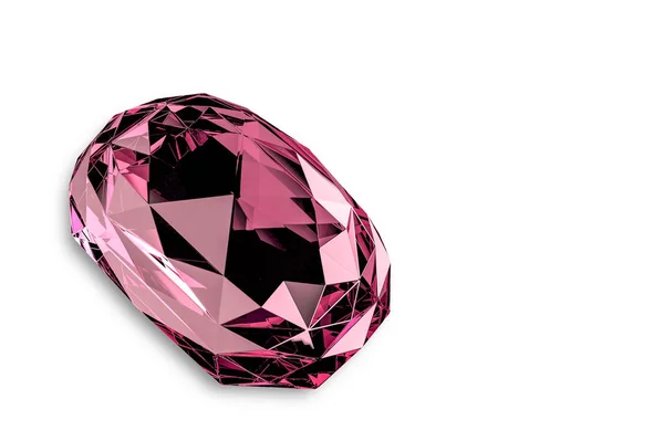 粉红色珠宝钻石宝石与白色背景的剪贴路径 — 图库照片