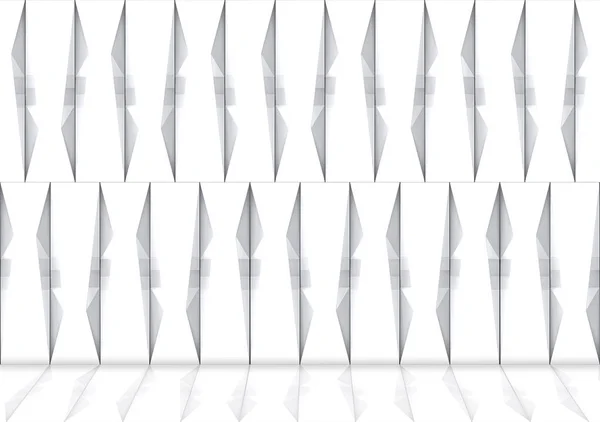 Darstellung Moderne Whtie Panel Bars Muster Wand Und Boden Hintergrund — Stockfoto