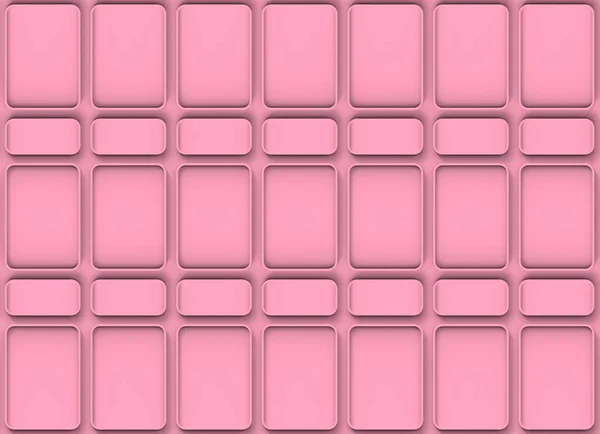 レンダリング 現代のピンクの丸い正方形の形のパターンタイルの壁の背景 — ストック写真