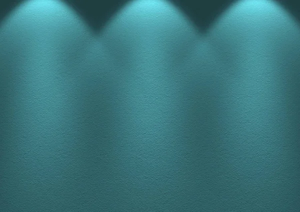 レンダリング ランプの背景からの光と現代の青いセルリアントーンセメント壁 — ストック写真