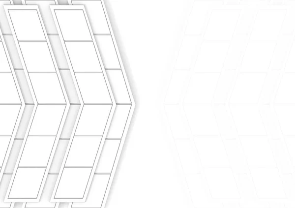 Απόδοση Μοντέρνο Λευκό Τραπεζοειδές Πλακίδιο Σχήμα Βέλους Στο Φόντο Του — Φωτογραφία Αρχείου