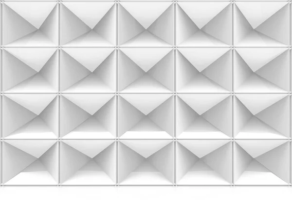 3d rendering. modern gray tri polygon in square boax pattern stack wall background.
