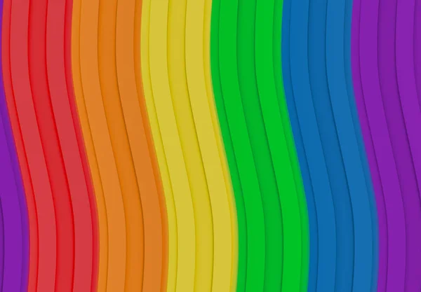 Darstellung Abstrakte Regenbogen Oder Lgbt Bunten Vertikalen Platten Kurve Wand — Stockfoto