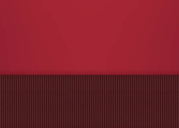 Rendering Dark Wood Panels Row Decorating Red Wall Background — Stock Photo, Image