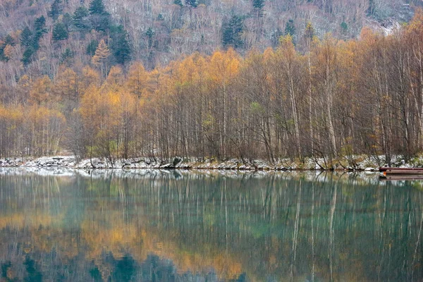 Natural autumn season change forest and lake at KAMIKOCHI NAGANO JAPAN.