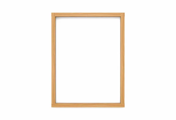现代空简单的垂直经典风格的木材相框上的白色背长 — 图库照片