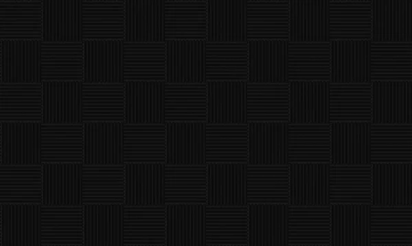 レンダリング シームレスな黒い正方形のタイルパターン壁の背景 — ストック写真