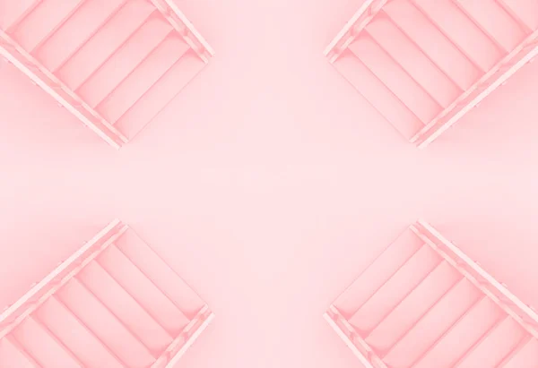 现代柔和粉红色楼梯背景不同方向的鸟瞰图 — 图库照片