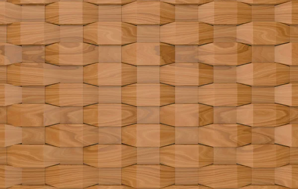 3d render. modern dokuma ahşap kare panel fayans duvar arka plan