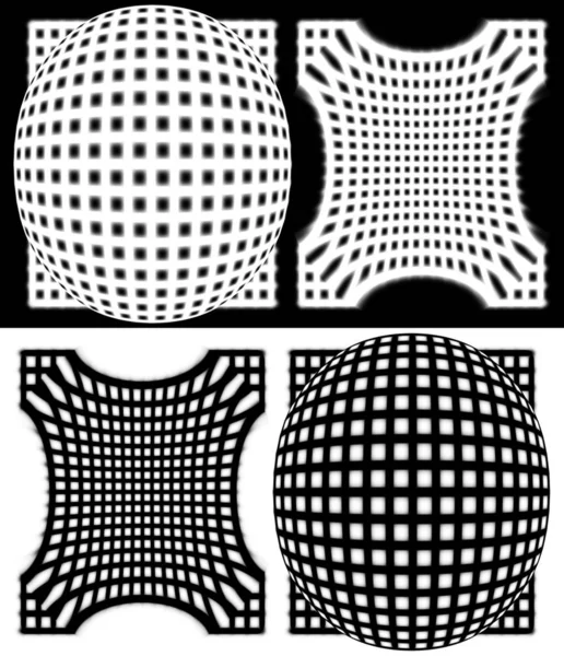 3d illustration. black and white spherize shape pattern wall background.