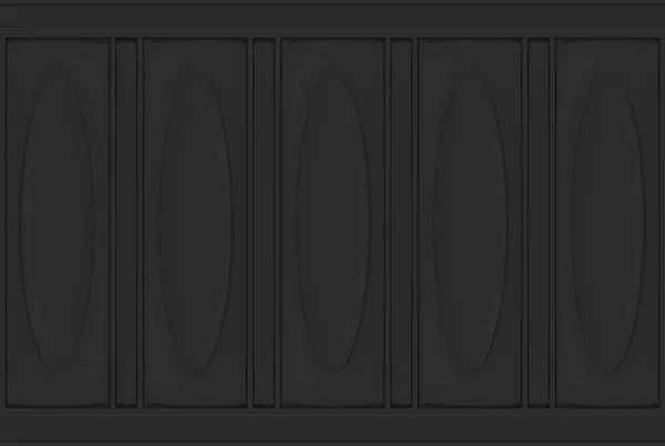 Rendering Luxe Zwarte Ovale Klassieke Patroon Houten Muur Achtergrond — Stockfoto